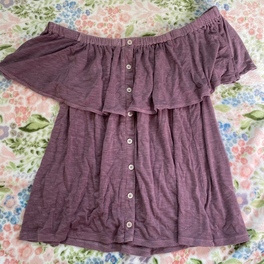 Women’s Flowy Off the Shoulder Purple Summer Top